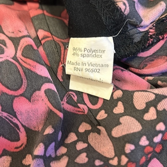 Healing Hands Pink & Black Hearts Medical Tunic Top Women’s XS - Picture 8 of 9